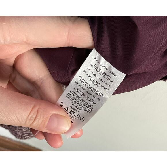 LOFT Purple Tweed Wool Blend A-Line Skirt Size 6 Small Exposed Zipper Pockets - Picture 8 of 8